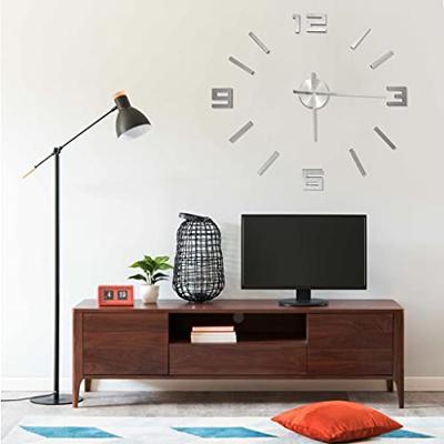 VidaXL 3d-wandklok modern xxl 100 cm zilverkleurig VidaXL 3d-wandklok modern xxl 100 cm zilverkleurig