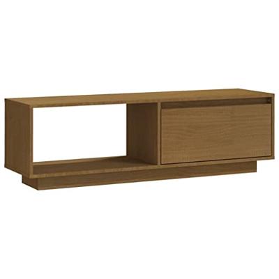 Tv-meubel 110x30x33,5 cm massief grenenhout honingbruin