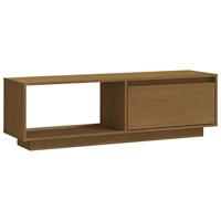 Tv-meubel 110x30x33,5 cm massief grenenhout honingbruin - thumbnail