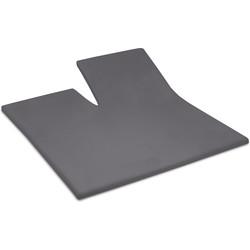 Cinderella single-split topper hoeslaken katoen 160x200 anthracite tot 15 cm