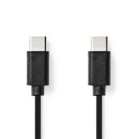 Nedis USB-Kabel | USB 2.0 | USB-C Male | USB-C Male | 60 W | 480 Mbps | Vernikkeld | 1.00 m | Rond | PVC | Zwart | Label - CCGL60700BK10 - thumbnail