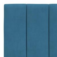 Bed met matras "Hanko" fluweel blauw 80x200 cm - thumbnail