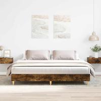 Bedframe zonder matras hout gerookt eikenkleurig 160x200 cm - thumbnail