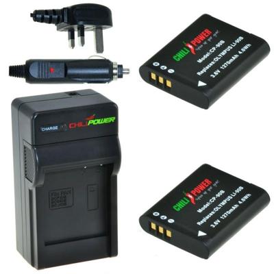 2 x Li-90B accu's voor Olympus - Charger Kit + car-charger - UK version 2 x Li-90B accu's voor Olympus - Charger Kit + car-charger - UK version