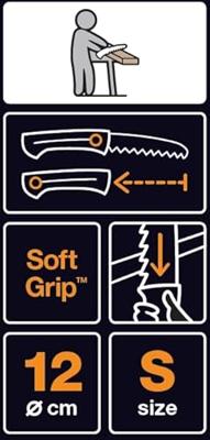 Fiskars Handzaag fijntandig 22,5cm, SW72 - 1000612 - 1000612 - thumbnail