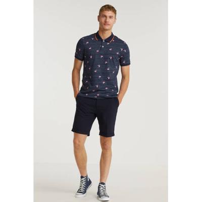 JACK & JONES ORIGINALS regular fit polo pool met all over print navy blazer