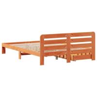 Bedframe zonder matras massief grenenhout wasbruin 150x200 cm - thumbnail