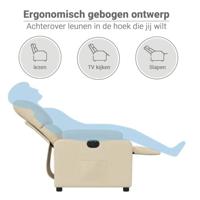 Fauteuil verstelbaar elektrisch stof crèmekleurig - thumbnail