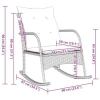 Tuinschommelstoel met kussens poly rattan zwart - thumbnail