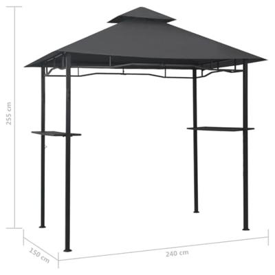 Barbecue paviljoen 240x150x255 cm staal antraciet