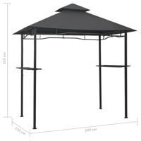 Barbecue paviljoen 240x150x255 cm staal antraciet - thumbnail