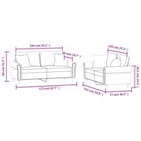 2-delige Loungeset met kussens fluweel geel - thumbnail