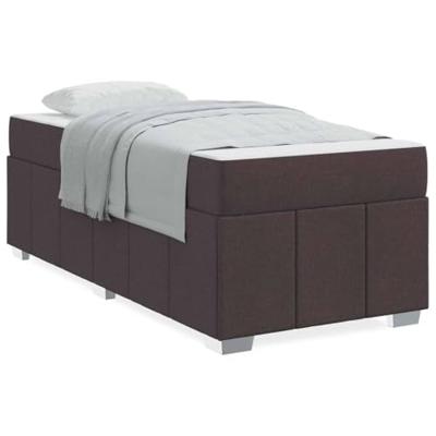 Bedframe met matras Donkerbruin 90 x 190 cm Stof