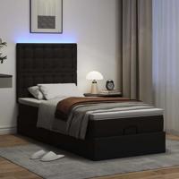 Ottoman bed met matras en LED's 80x200cm kunstleer zwart - thumbnail