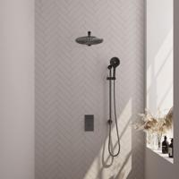Gunmetal Edition thermostatische inbouw regendouche set met 3-weg omstelling en 30 cm douchekop - thumbnail