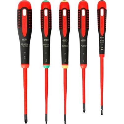 Bahco Schroevendraaierset ERGO™ | geïsoleerd | VDE | driecomponentengreep | smal blad | gleuf | Phillips | TORX® - 5-delig - BE-9871SL