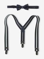 Set met vlinderdas en bretels marineblauw - thumbnail