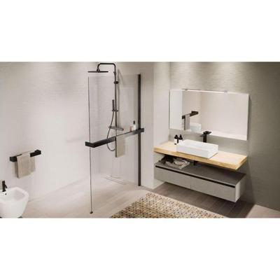 Novellini Kuadra 50 inloopdouche verstelb. helder glas br.red gold kuadh50-1r