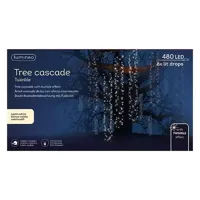 Lumineo Kerstverlichting Led Cascade Twinkel Zwart l200cm 480l - Warm wit - thumbnail