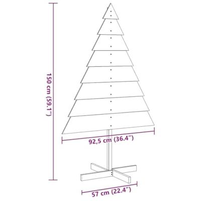 VidaXL Kerstdecoratie kerstboom 150 cm massief hout VidaXL Kerstdecoratie kerstboom 150 cm massief hout