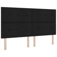 Bedframe met hoofdeinde Zwart 180 x 200 cm Stof - thumbnail