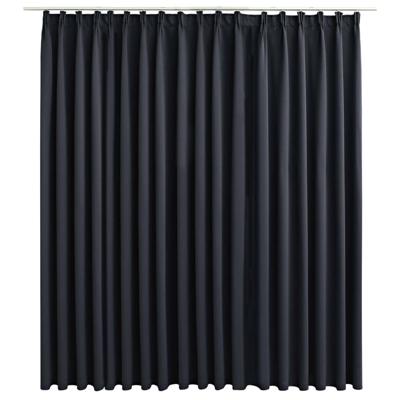 VidaXL Gordijn verduisterend met haken 290x245 cm zwart