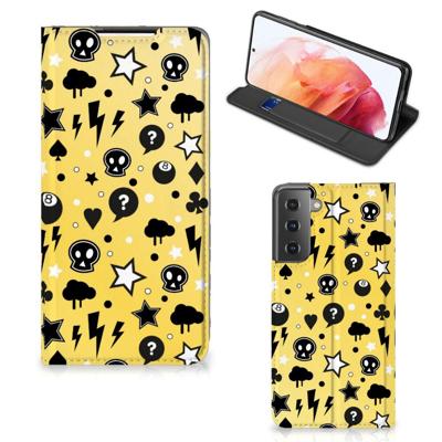 Mobiel BookCase Samsung Galaxy S21 Punk Geel Mobiel BookCase Samsung Galaxy S21 Punk Geel
