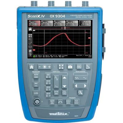 Metrix OX 9304 Digitale oscilloscoop 300 MHz 4-kanaals 2.5 GSa/s 100 kpts 12 Bit Digitaal geheugen (DSO), Handapparaat, Multimeterfuncties, Spectrumanalyzer 1 Metrix OX 9304 Digitale oscilloscoop 300 MHz 4-kanaals 2.5 GSa/s 100 kpts 12 Bit Digitaal geheugen (DSO), Handapparaat, Multimeterfuncties, Spectrumanalyzer 1