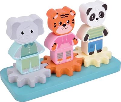 Small Foot - houten stapelspel met tandwielen jungle friends fsc