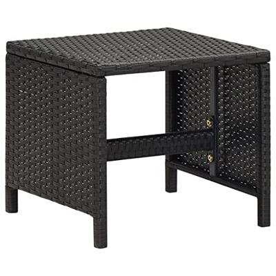 Tuinkrukken 4 st met kussens poly rattan zwart Tuinkrukken 4 st met kussens poly rattan zwart