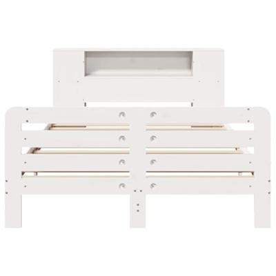 Bedframe zonder matras massief grenenhout wit 135x190 cm