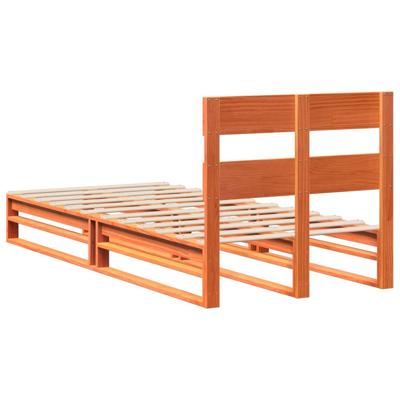 Bedframe zonder matras massief grenenhout wasbruin 150x200 cm