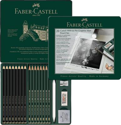 Faber Castell FC-115224 Castell 9000 en Pitt Grafietpotloden 16 Stuks