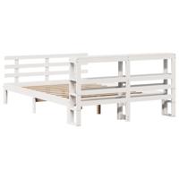 Bedframe met hoofdeinde zonder matras 120x200 cm wit - thumbnail