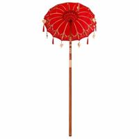 Balinese Parasol Anders Rood x 260 cm Katoen en massief hout - thumbnail