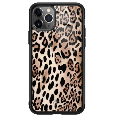 iPhone 11 Pro Max glazen hardcase - Golden wildcat