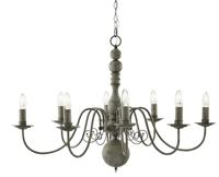 Searchlight Ovale kroonluchterGreythorne - 2268-8GY - thumbnail