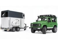 Bruder landrover defender met trailer - thumbnail