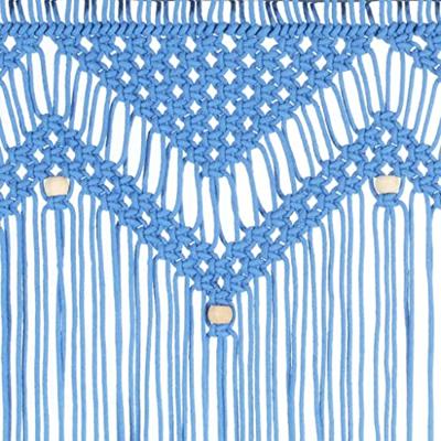 VidaXL Gordijn macramé 140x240 cm katoen blauw VidaXL Gordijn macramé 140x240 cm katoen blauw