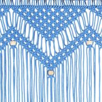 Gordijn macram 140x240 cm katoen blauw - thumbnail