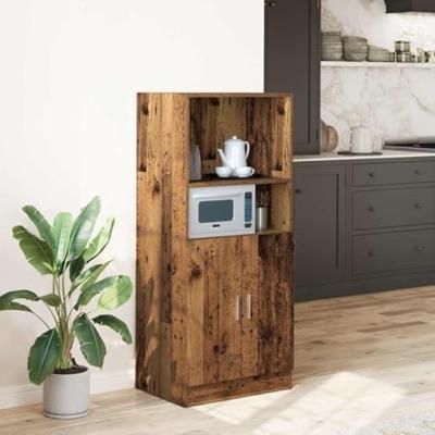 Keukenkast 57x41,5x131,5 cm bewerkt hout oud houtkleurig