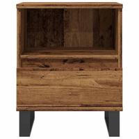 Nachtkastjes 2 st 40x35x50 cm bewerkt hout oud houtkleurig - thumbnail