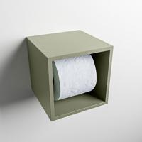 MONDIAZ Easy Toiletrolhouder CUBE 160 solid surface 16x16cm kleur Army. Geschikt voor op en inbouw. - thumbnail
