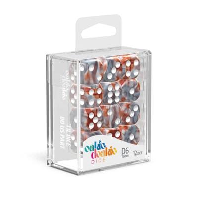 Oakie Doakie Dice D6 Dice 16 mm Gemidice - Silver-Rust (12)