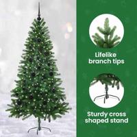 VidaXL Kerstboom met 150 led met standaard groen 150 cm pe - thumbnail