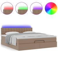 Ottoman bed met matrassen en LED's 90x190cm kunstleer - thumbnail