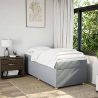 Boxspring met matras stof lichtgrijs 90x190 cm - thumbnail