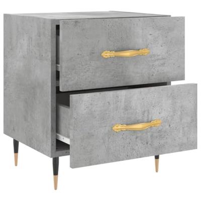 Nachtkastjes 2 st 40x35x47,5 cm bewerkt hout betongrijs