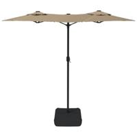 Parasol dubbel dak met LED's 316x240 cm taupe - thumbnail
