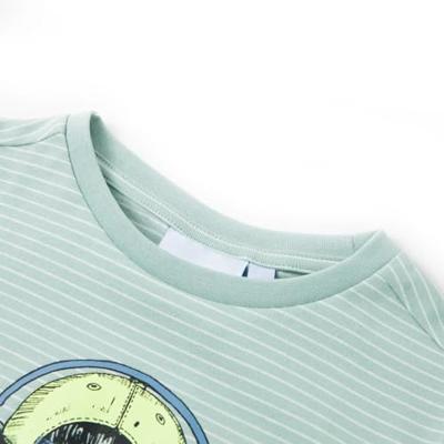 Kindershirt met strepen 116 lichtmint